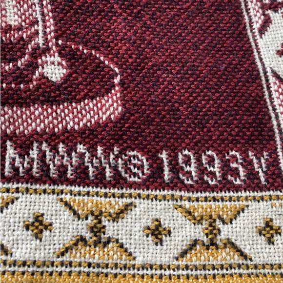 Vtg.Nutcracker Multicolor 2 Layer AFGHAN Christmas Tapestry Blanket USA 46x67. - Picture 3 of 11